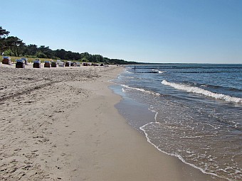 Der feine Sandstrand von Glowe, die Schaabe, fast 12 km lang.